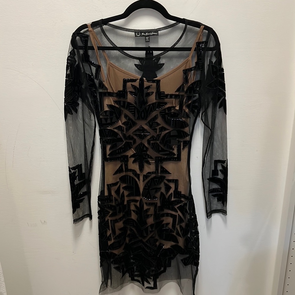For Love & Lemons Sheer Black Dress